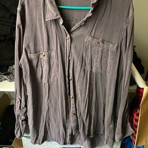 Maurices Button Up Collared Long Sleeve Shirt
